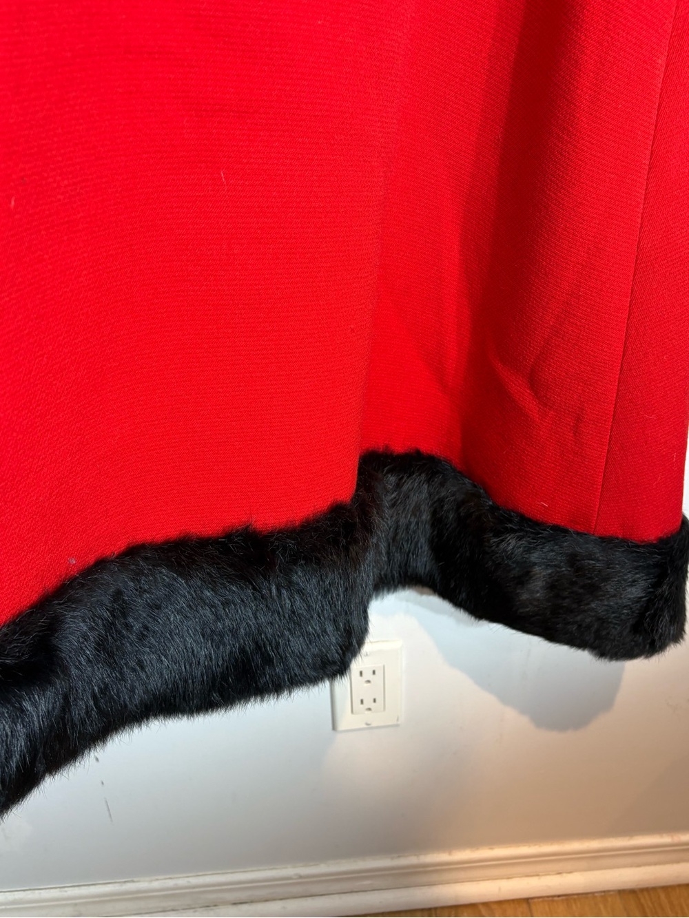 Vintage 1960s Red Wool Genuine Fur Trim Coat XS - Picture 8 of 13